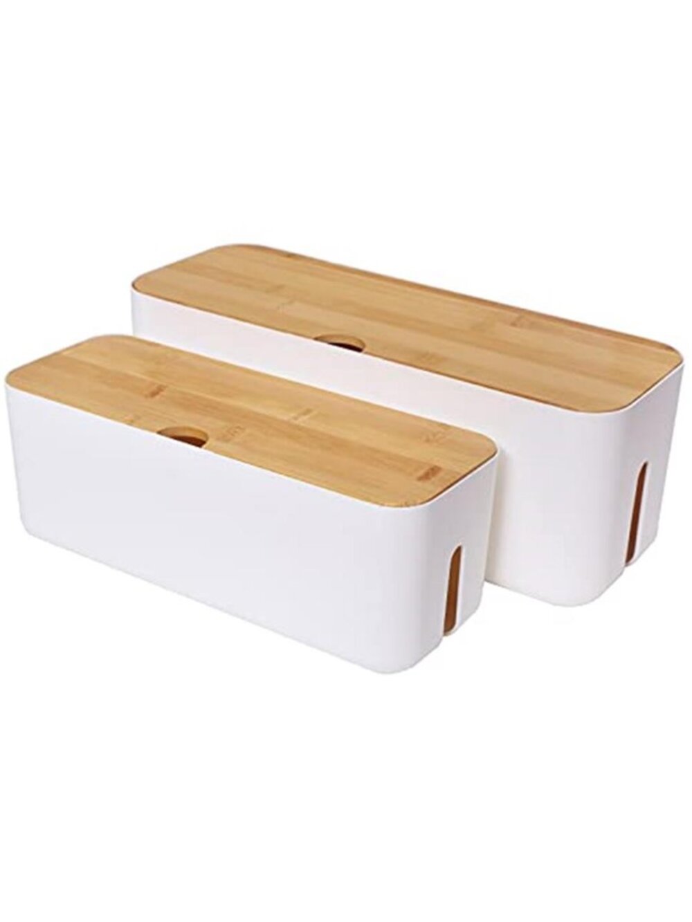 Cable Management Box Cord Organizer Power Strip Cover Wire Storage Set White
